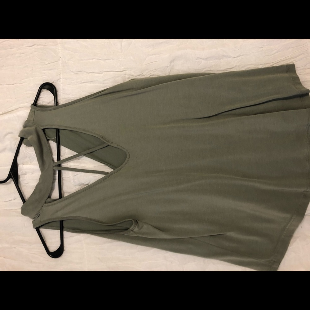 Army green halter tank top